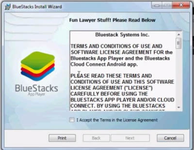 Bluestacks - license agreement